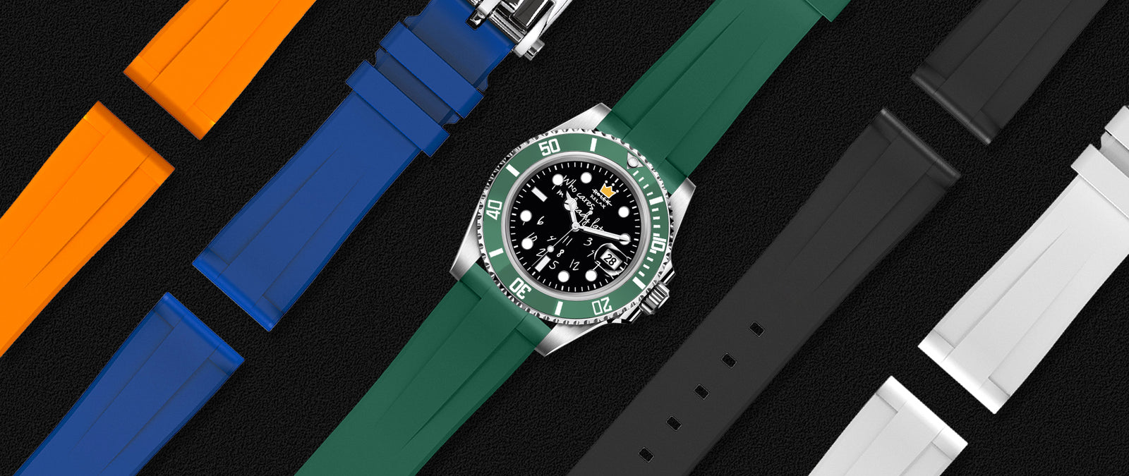 FLUORO WATCH STRAP (White Strap + Silver Buckle) details