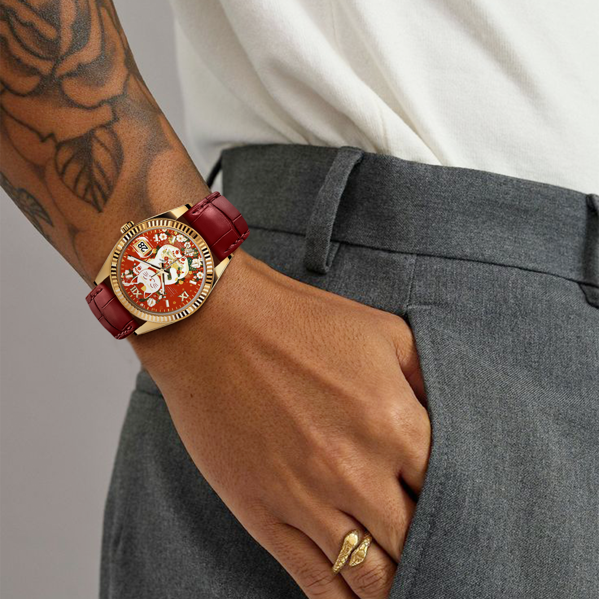 EONDATE CLASSIC LEATHER WATCH