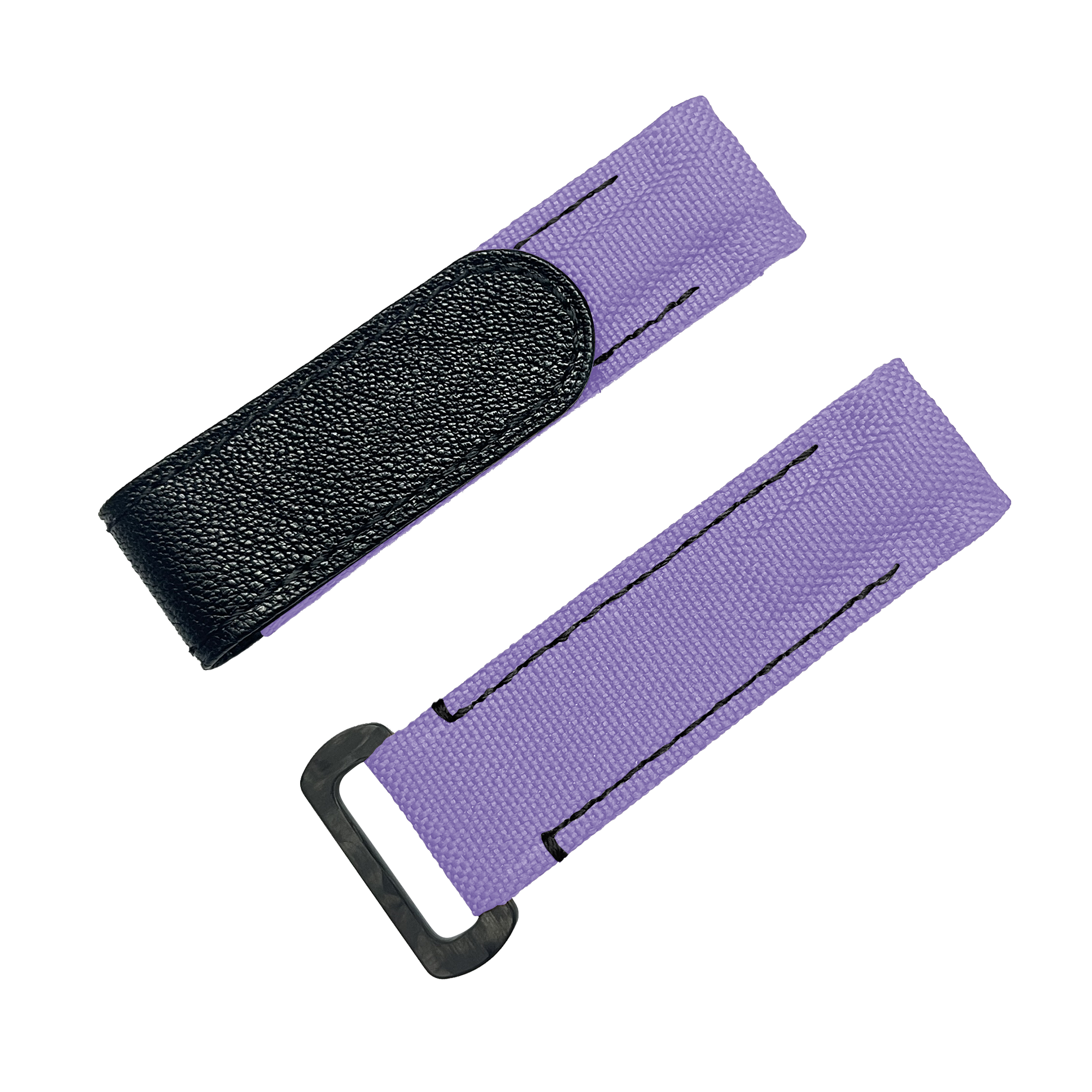 NYLON VELCRO WATCH STRAP (Purple & Black Stitching)