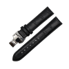 LEATHER WATCH STRAP (Black Strap + Silver Buckle)