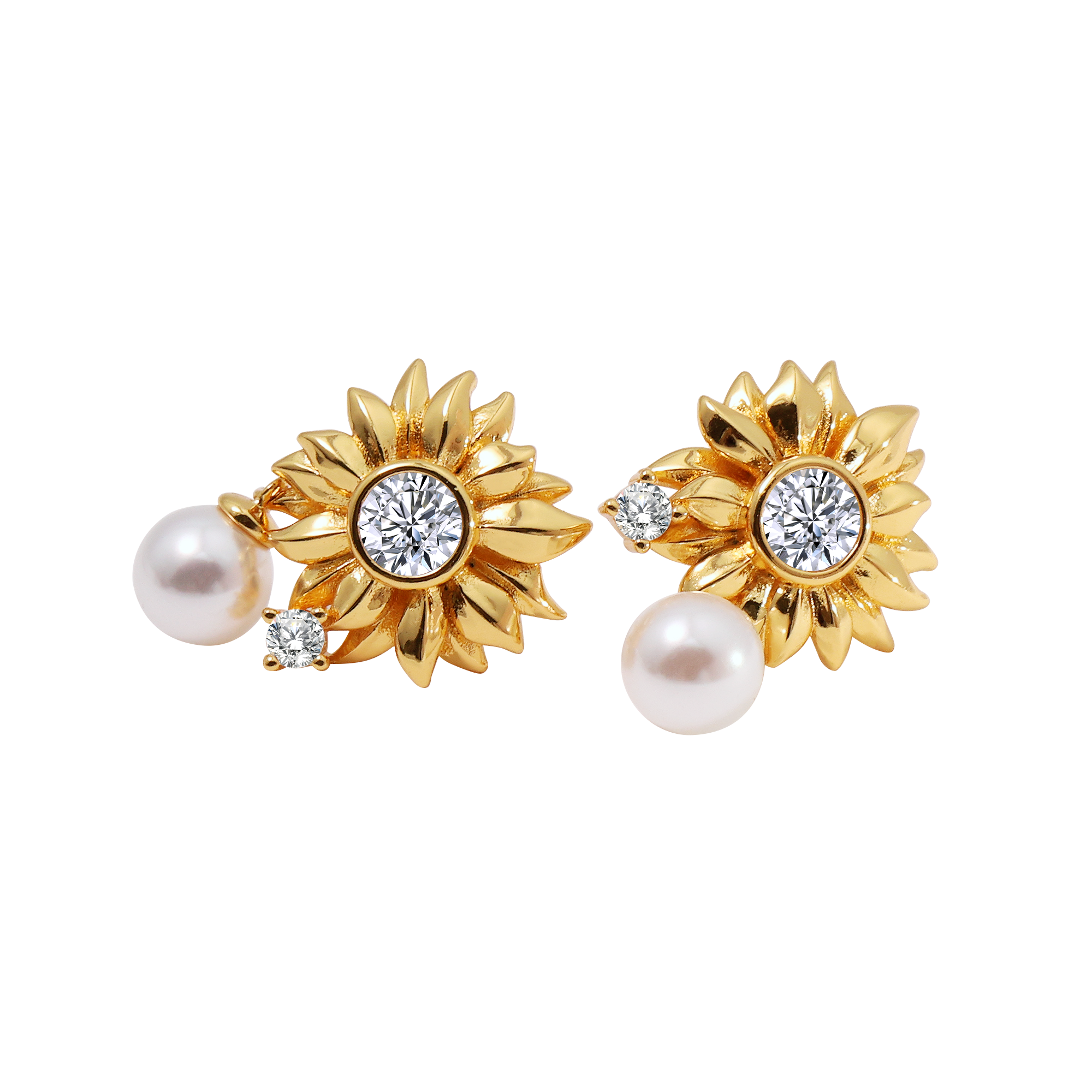 Radiant Daisy Pearl Earrings