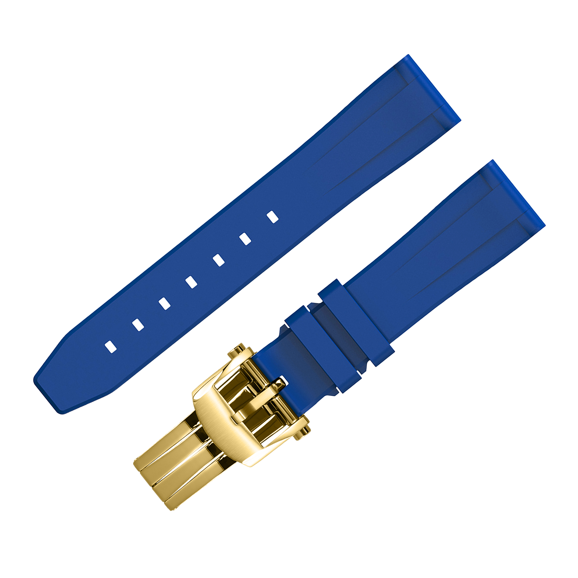 FLUORO WATCH STRAP (Blue Strap + Gold Buckle)