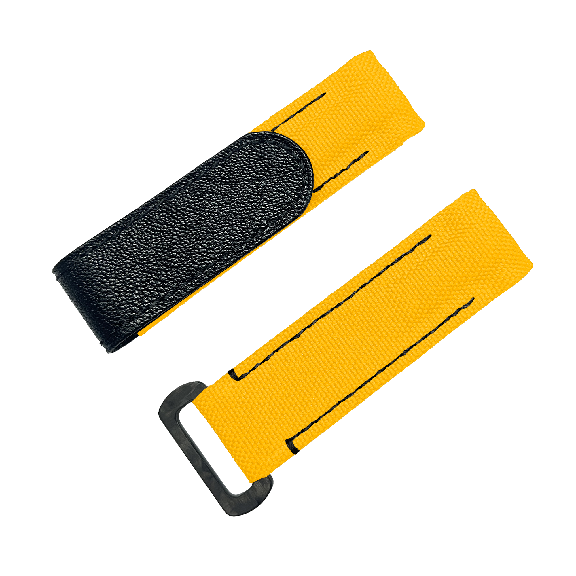 NYLON VELCRO WATCH STRAP (Yellow & Black Stitching)