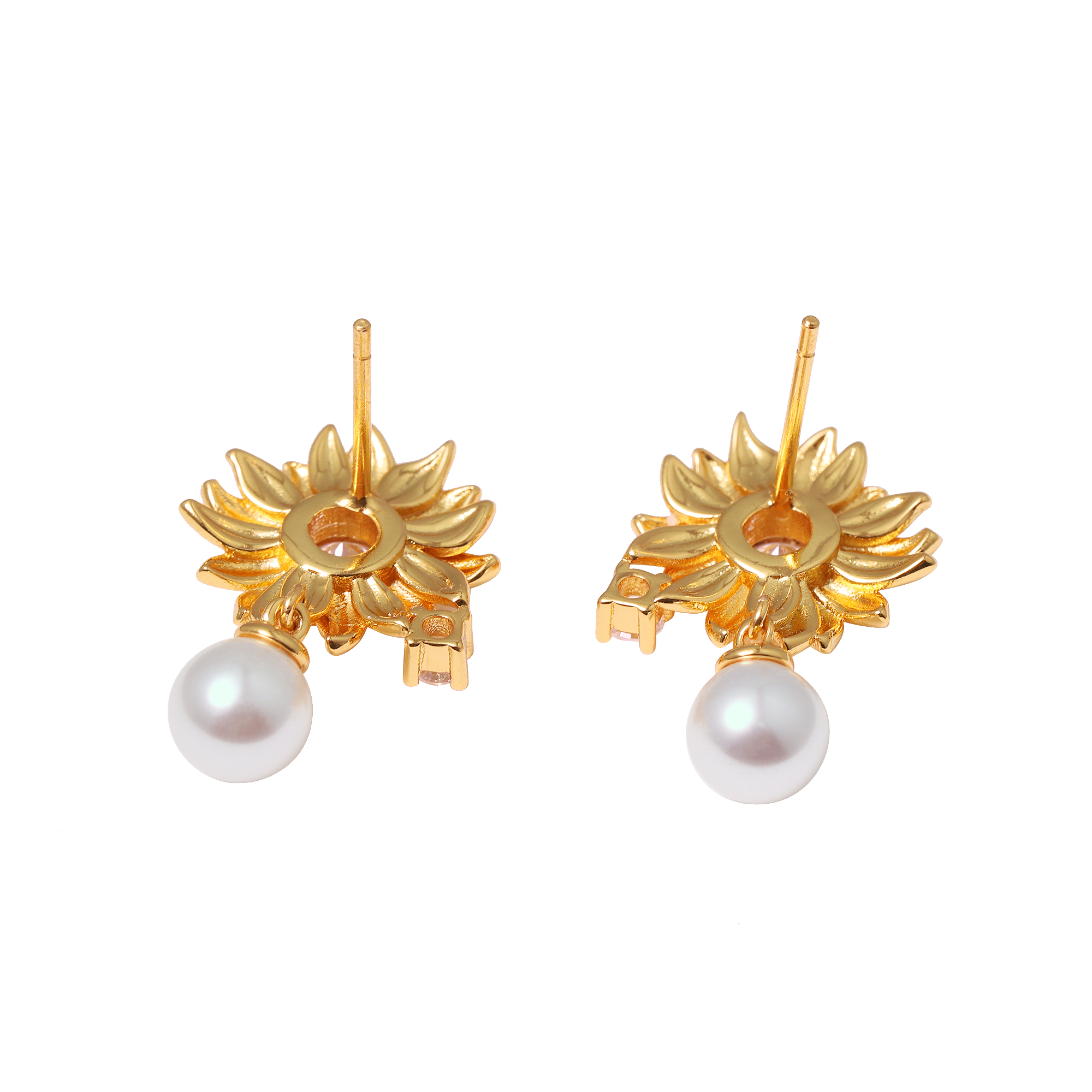 Radiant Daisy Pearl Earrings