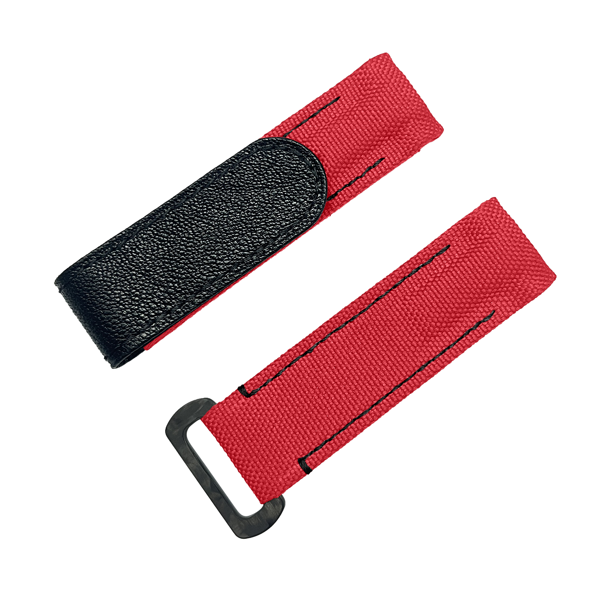 NYLON VELCRO WATCH STRAP (Red & Black Stitching)